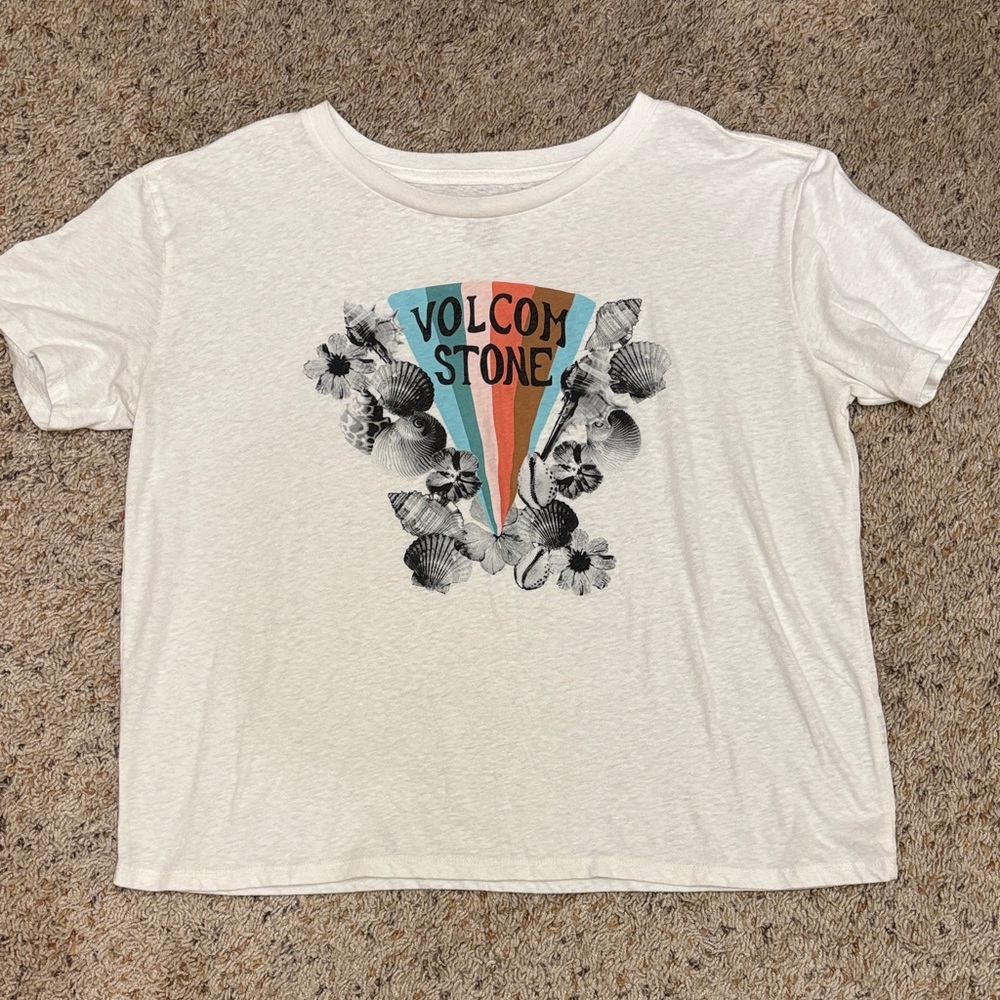Volcom White Graphic Short Sleeve Tee